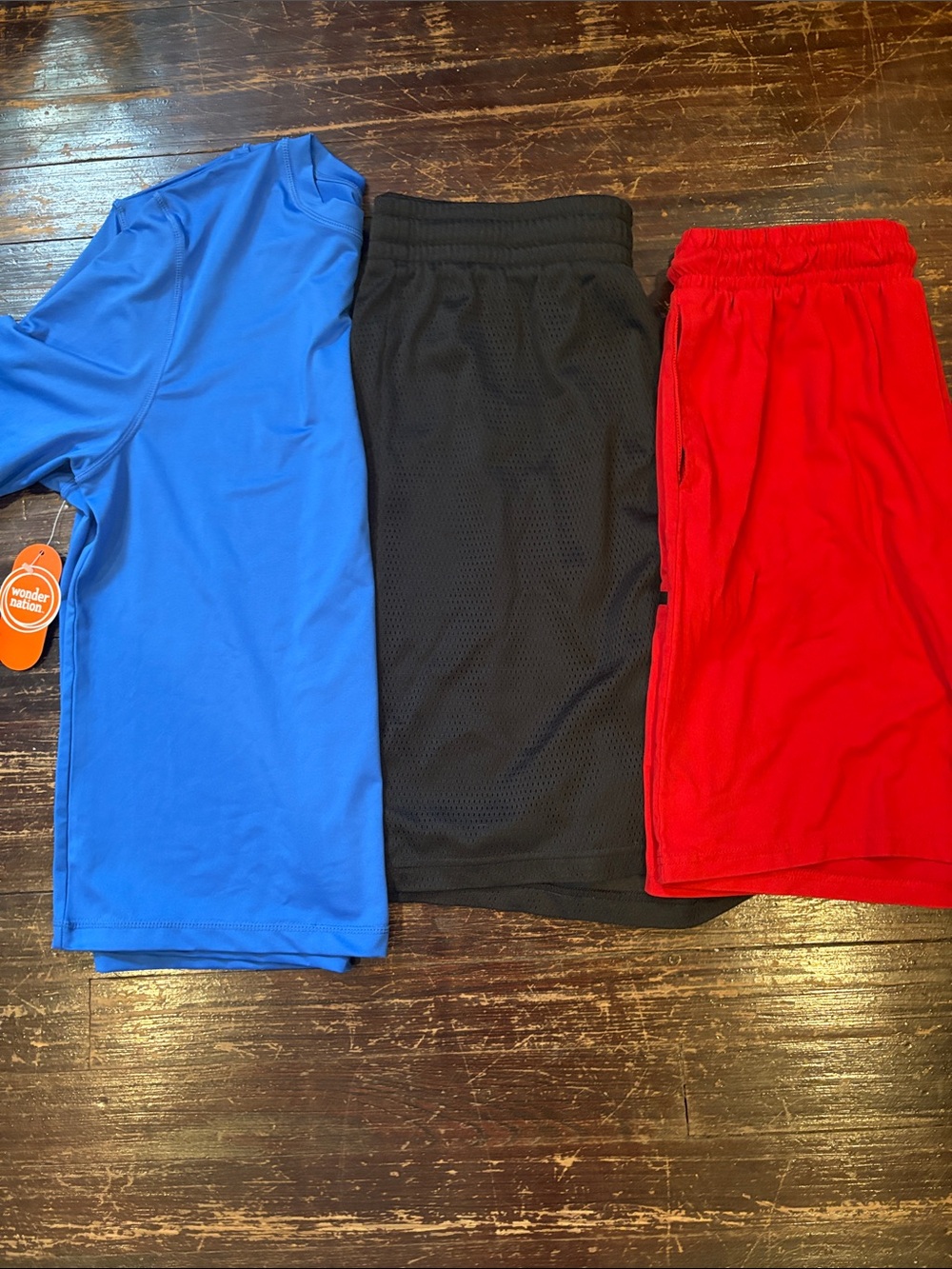 Boys size 14/16 3 piece summer clothes  lot. 2 athletic shorts / 1 top.